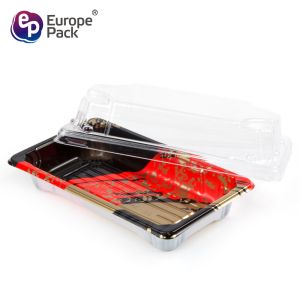 Eco-friendly disposable plastic square sushi tary for salmon