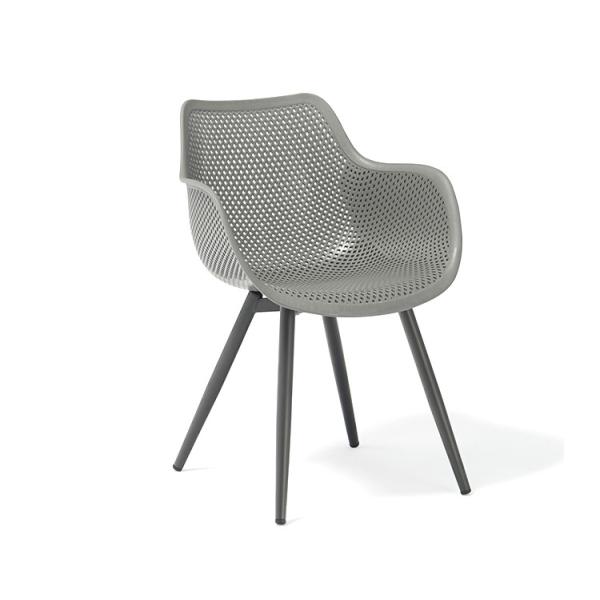 Buy 59cm Depth Grey Rattan Outdoor Dining Chairs at wholesale prices