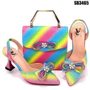 Supoo gold Italian ladies shoes matching bags african high heel shoes for