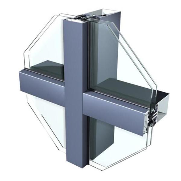6060 T4 Solid Oxidation Thermal Break Ventilation Aluminum Curtain Wall Profile