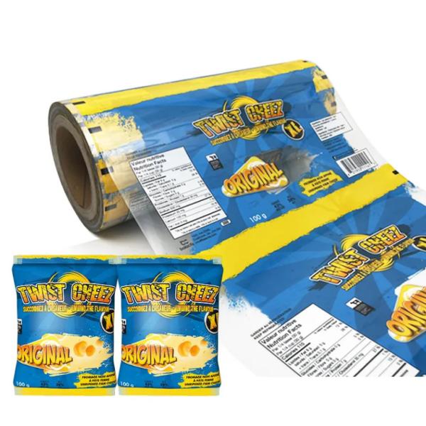 Custom Printed Bopp PET CPP PE Metallized Laminated Film Roll Flexible Packaging Snacks Candies Pizza Food Plastic Film