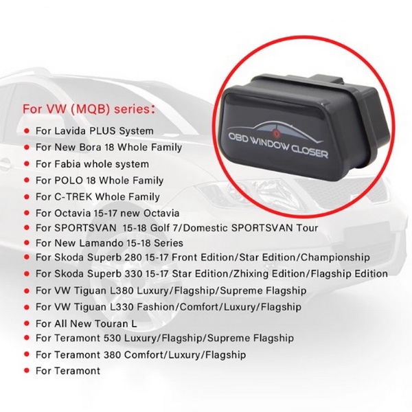 New Arrival intelligent OBDii auto car window closer for Volkswagen cars