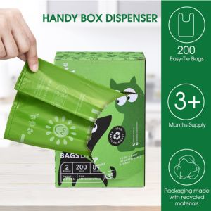 certified compostable dog waste bags with easy-tie handles