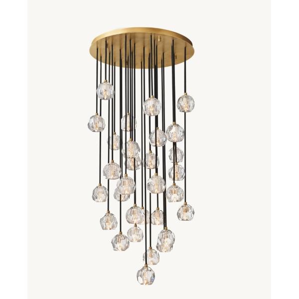 Buy 30" Boule De Chandelier Clear Round Cluster Pendant Light Dimmable at wholesale prices