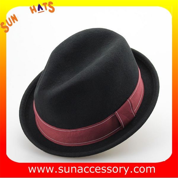 Fashion hot sale vintage hamburg snap brim mens 100% Australia wool felt hats