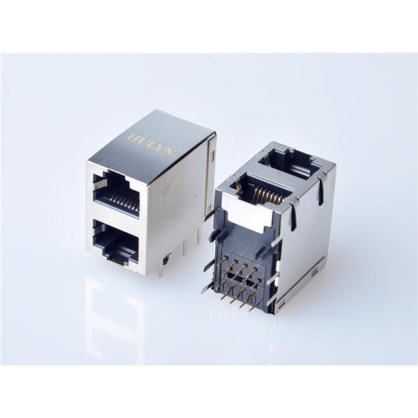HULYN RJ45Jack, Shielded RJ45 Modular Jack Connector,with LEDs, 2x1 Ports,RJ45 connector LED
