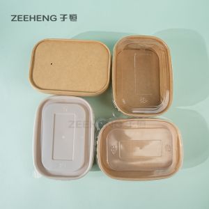 Eco Friendly Rectangular Kraft Bowls for Salad Yohgurt
