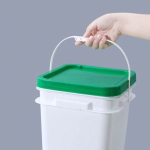 Water 5 Gallon 20L Square Plastic Paint Bucket with Metal Handle and Lid