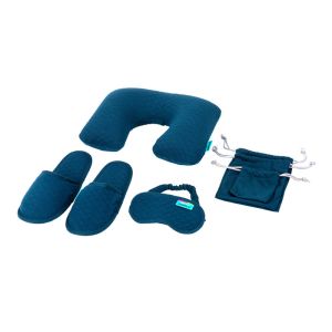 Simple Airplane Travel Kits Inflatable Neck Pillow Eye Mask Closed toe Slippers