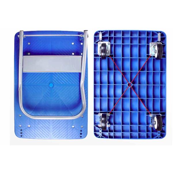 Silent Durable Plastic Platform Trucks , Hand Truck Trolley 150kg