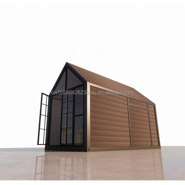 Triangular log house 20ft Folding Shipping wood house with 100mm Wave Sandwich Panel Walls and Aluminum Alloy Windows