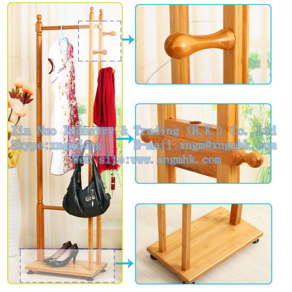 Wooden coat rack, bamboo hangers, living room furniture