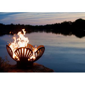 Warm Keeping Rusted 100cm Corten Steel Fire Pit For Backyard Patio