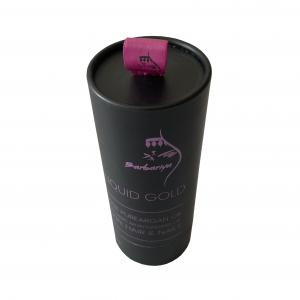 Quality Matte Laminated Black Paper Cans Packaging Round Tube Box With Hat for sale