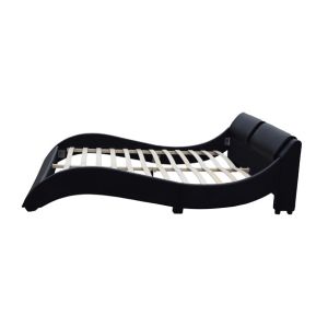 Upholstered Platform Bed Frame With Led Lighting, Curve Design