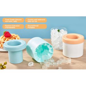 Cylinder Silicone Ice Cube Mold Decompress Ice Lattice Press Type Mini Ice Maker