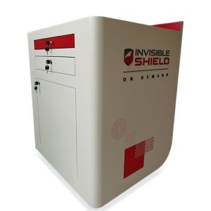 Flame Retardant Wooden Retail Display Stands Nontoxic Rotatable Lockable