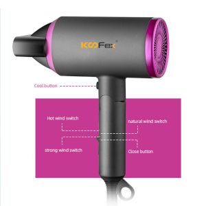Bioceramic Light Weight Foldable Hair Dryer Antistatic Negative Ionic