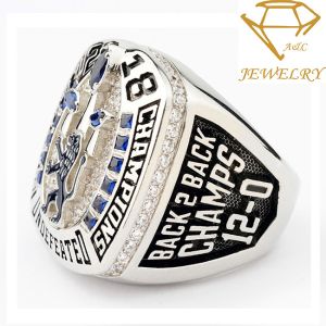 Onyx Stone Silver Custom Championship Ring Personalized Name Number