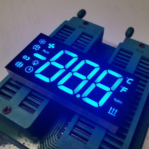 Custom Ultra Blue 3 digit 7 segment LED display Common Cathode for Refrigerator