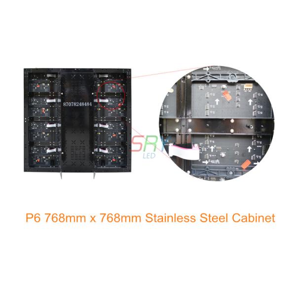 High Brightness P6 Super Slim Aluminum Led Cabinet 768mm X 768mm Smd3528