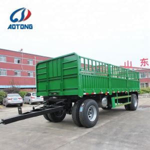 Farm Full Trailer Flatbed or Sidewall Trailer with 20ft Draw Bar and Steel Frame