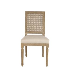 Wholesale rattan squar back event chair antique solid wooden carved rental