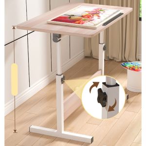 Custom Colored Panel Wood Style Computer Desk with Manual Height Adjustment in