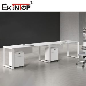 White Office Cubicle Computer Workstation Furniture 5 Years Warranty