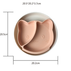 BPA Free Silicone Baby Tray Cat Shape Tableware Feeding Plate Customized