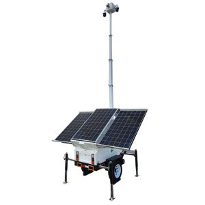 Mobile Surveillance Trailer Monocrystalline silicon Solar panel for Park
