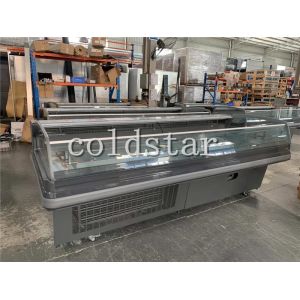 Supermarket service counter open top meat display refrigerator