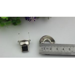 Guangzhou bag oval shape hardware zinc alloy silver color metal twist turn lock