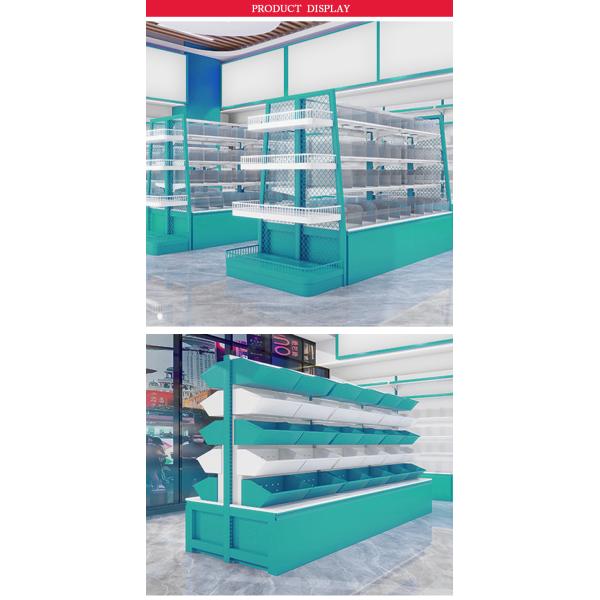 Custom Metal Supermarket Shelving for Retail Stores