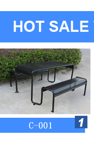 Waterproof Metal Picnic Table With Benches Anti Rust Durable Weather Resistant