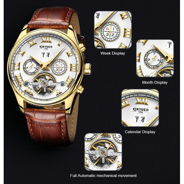 KINYUED Custom Logo Original Luxury Brand Automatic Mechanical Tourbillon Watch Men