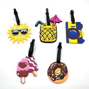 China Cartoon Silicone Luggage Tags for Suitcases and Schoolbags on Summer Vacation on sale