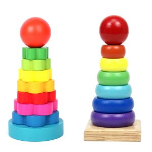 5.51in Wooden Montessori Baby Toys Beech Wood Teether