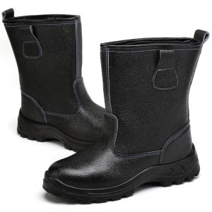 Kevlar Midsole Safety Shoes Cowhide Genuine Leather Work Boots with Steel Toe