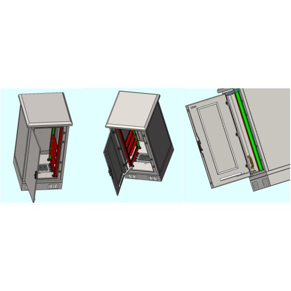 Galvanized Steel Material Outdoor Telecom Cabinet 24U Single Wall With Fan Cooling