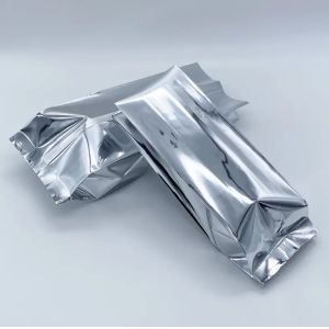 Glossy Silver Aluminum Foil Laminated Heat Seal Back Sealing Side Gusset Food