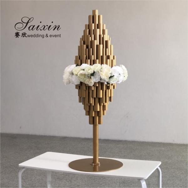 Buy Luxury New Gold Metal Pole Stand For Wedding Centerpieces at wholesale prices