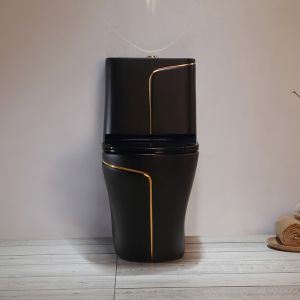 Black Toilet Siphon Flushing Sanitary Ware Toilet