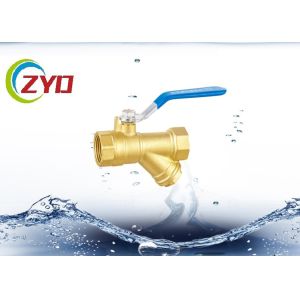 3 4 Brass Strainer Valve , Plumbing Y Strainer Valve With 304 S.S. Fileter