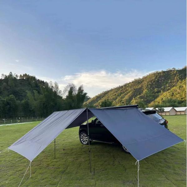 Auto Retractable Car Side Awning With Oxford Cloth Black Coated Inside