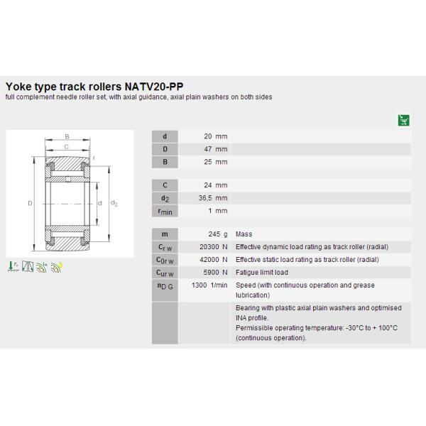Hot Sale NATV20PP Roller Cam Bearings Double Row 20mm × 47mm × 25mm