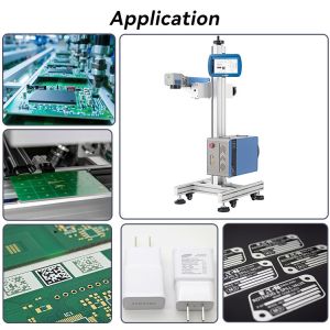 50W 100W Flying Fiber Laser Marking Machine For Stainless Steel / Medical