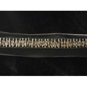 China Gunmetal beaded tape beading trims for fashion dress on sale