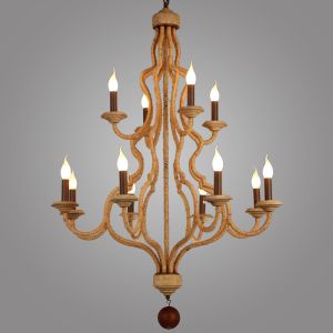 China Vintage wood chandelier for industrial home decoration (WH-CI-67) on sale