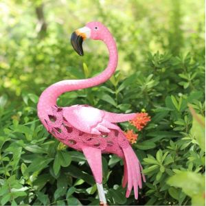 Creative Iron Pink Flamingo Garden Decoration